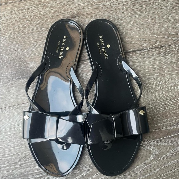 kate spade Shoes - Kate Spade Black Bow Jelly Sandals